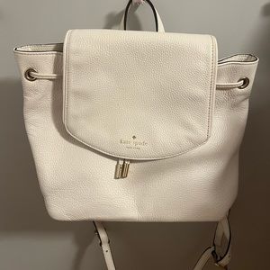 Kate spade leather backpack white with great condition